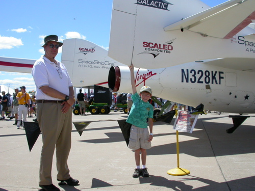 Garrett touching SpaceShipOne